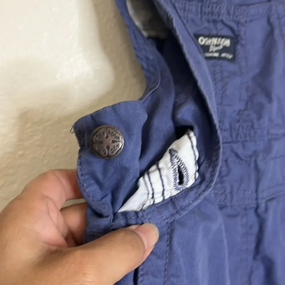 OshKosh B'Gosh Boys Blue Lined Overalls 3T 100% Cotton